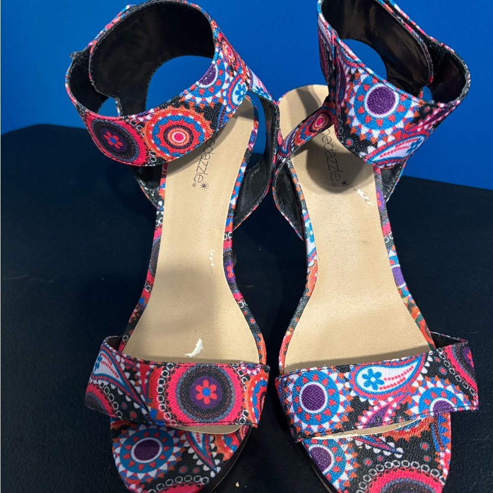 Women's Multicolor Heeled Sandals